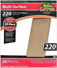 Gator 9" x 11" Multi-Surface Sanding Sheets, 220 Grit, 25 Pack
