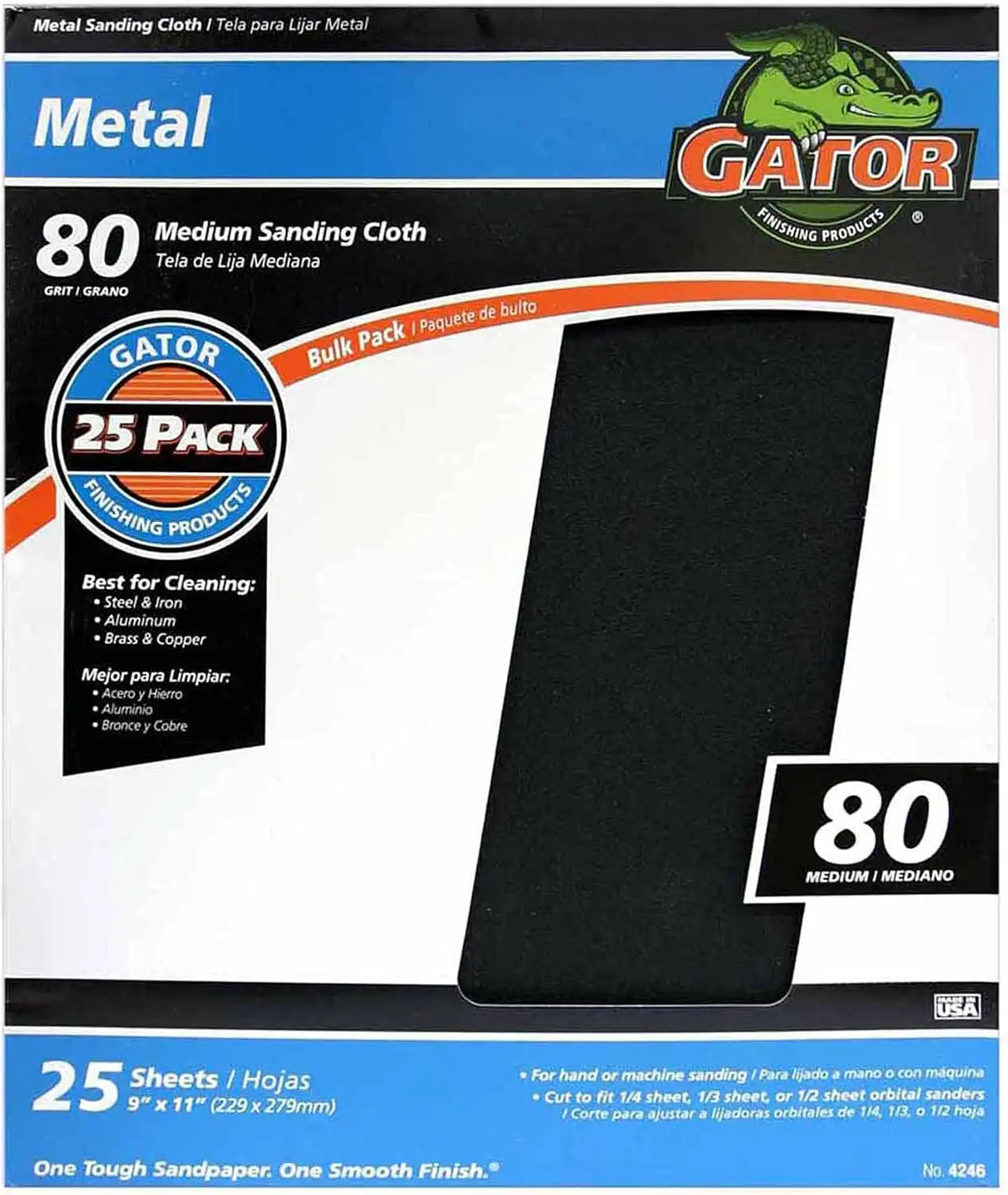 Ali Industries 4246 9 in. x 11 ft. Medium 80 Grit Emery Cloth- 25 Count