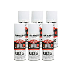 Rust-Oleum 1690830-6PK Industrial Choice 1600 System Multi-Purpose Spray Paint, 12 oz, Flat White, 6 Pack
