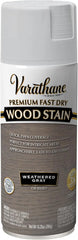 Varathane Premium Fast Dry Wood Stain Spray | 1 Hour Dry Time | 1 Coat Color | Interior Wood Stain | Furniture, Cabinets, Doors, Trim | 10.25 oz | Weathered Gray