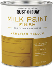 Rust-Oleum 334195-2PK Milk Paint Finish, Quart, Venetian Yellow, 2 Pack
