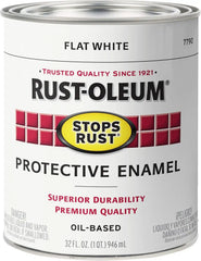 Rust-Oleum 7790502 Stops Rust Brush On Paint, Quart, Flat White, (Pack of 1)