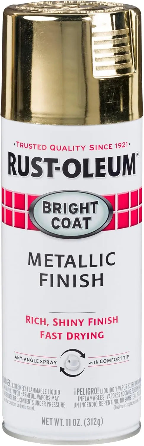 Rust-Oleum 7710830 Stops Rust Bright Coat Metallic Spray Paint, 11 Ounce, Gold, (Pack of 1)