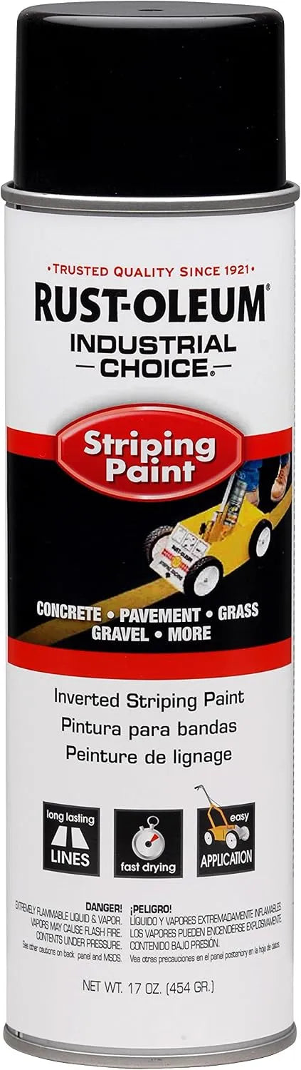 Rust-Oleum 1677838 S1600 System Inverted Striping Paint, 18-Ounce, Black