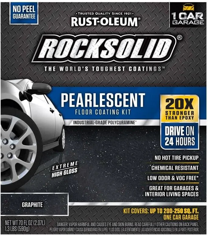 Rust-Oleum 306328 RockSolid Pearlescent 1 Car Garage Floor Coating Kit, Smoky Blue