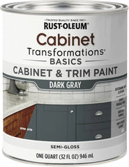 Rust-Oleum 372010 Transformations Basics Cabinet & Trim Paint, Quart, Dark Gray 32 Fl Oz (Pack of 1)