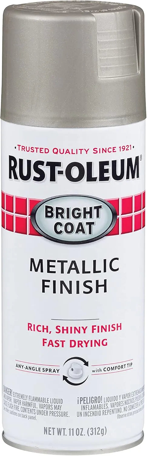 Rust-Oleum 7715830 Stops Rust Bright Coat Metallic Spray Paint, 11 Oz, Aluminum