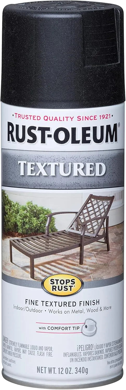 Rust-Oleum 7220830 Stops Rust Textured Spray Paint, 12 oz, Black (Pack of 1)