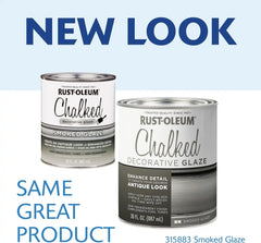 Rust-Oleum 315883-2PK Chalked Decorative Glaze, 30 oz, Semi-Transparent Smoked, 2 Pack