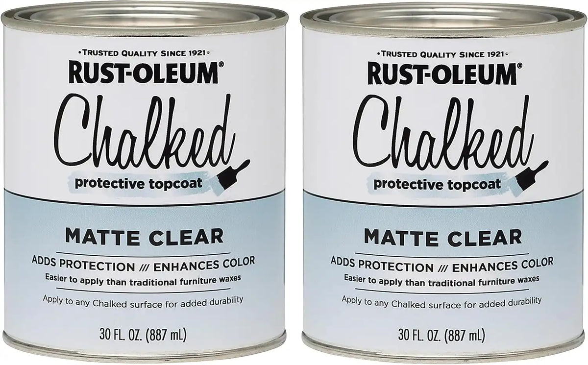 Rust-Oleum 287722-2PK Chalked Protective Topcoat Paint, 30 oz, Matte Clear, 2 Pack
