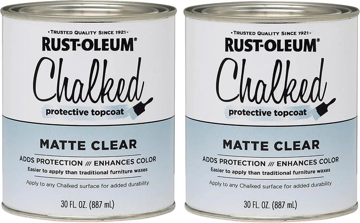 Rust-Oleum 287722-2PK Chalked Protective Topcoat Paint, 30 oz, Matte Clear, 2 Pack