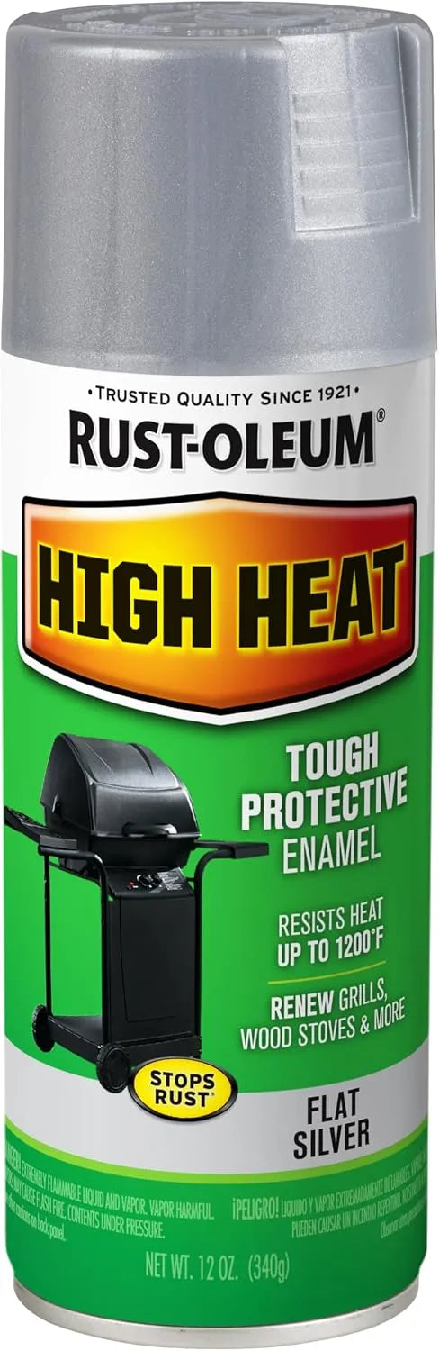 Rust-Oleum 7716830 High Heat Enamel Spray Paint, 12 oz, Silver