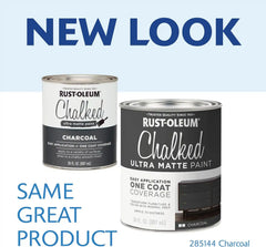 Rust-Oleum Charcoal Chalked All-in-One Ultra Matte Paint | One Coat Coverage | No Primer, Sanding, Or Topcoat Needed | Easy Clean Up | Made in USA | 30 OZ
