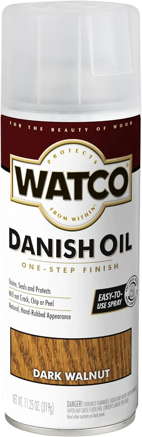 Watco Danish Oil Wood Finish Spray, 11.25 oz, Dark Walnut