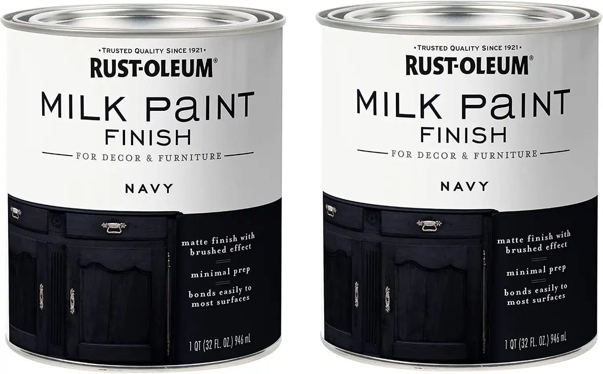 Rust-Oleum 331051-2PK Milk Paint Finish, Quart, Navy, (Pack of 2)