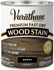 Varathane Premium Fast Dry Wood Stain | 1 Hour Dry Time | 1 Coat Color | Interior Wood Stain | Furniture, Cabinets, Doors, Trim | Quart | Ebony