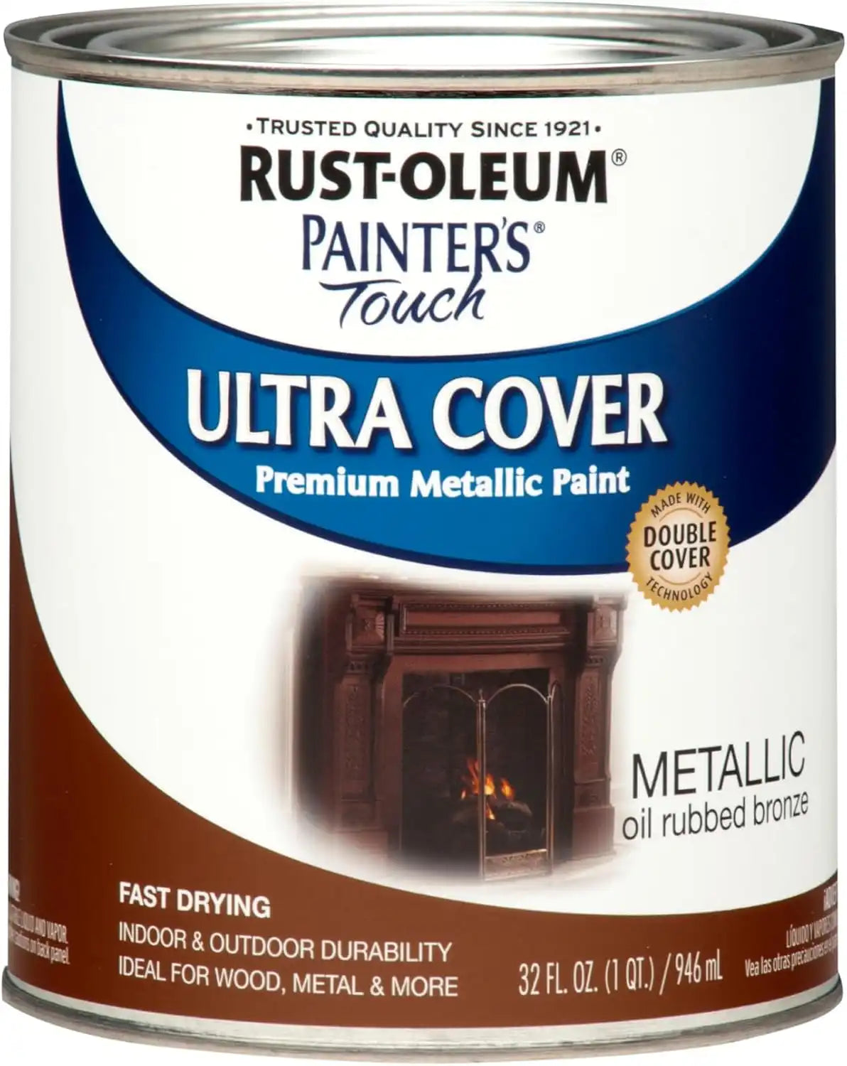 Rust-Oleum 254101 Painter's Touch Latex Paint, Quart, Metallic Oil-Rubbed Bronze, (Pack of 1)