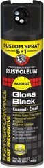 Rust-Oleum Hard Hat High Performance Custom Spray 5-in-1 Enamel | 5 Adjustable Spray Patterns | Fast-Drying Rust Preventive Formula | Corrosion-Resistant Finish | Gloss Black | 15 oz