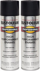 Rust-Oleum 239107 Professional High Performance Enamel Spray Paint, 15 Oz, Semi-Gloss Black (Pack of 2)