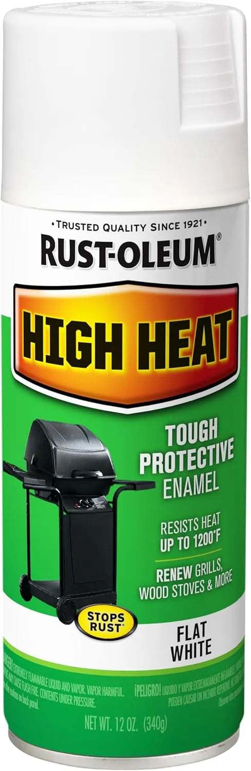 Rust-Oleum 7751830 High Heat Enamel Spray Paint, White, 12-Ounce