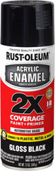 Rust-Oleum 271903 Acrylic Enamel 2X Spray Paint, 12 oz, Gloss Black, (Pack of 1)