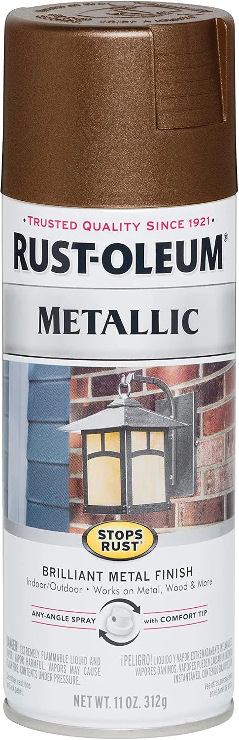 Rust-Oleum 286525 Stops Rust Metallic Spray Paint, 11 oz, Dark Copper