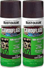 Rust-Oleum 279178 Camouflage 2X Ultra Cover Spray Paint, 12 oz, Earth Brown, (Pack of 2)