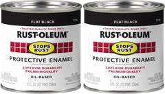 Rust-Oleum 7776730 Protective Enamel Paint, 8-Ounce, Flat Black, 12 Fl Oz (Pack of 2)