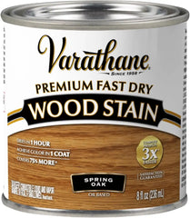Varathane Premium Fast Dry Wood Stain | 1 Hour Dry Time | 1 Coat Color | Interior Wood Stain | Furniture, Cabinets, Doors, Trim | Half Pint | Spring Oak