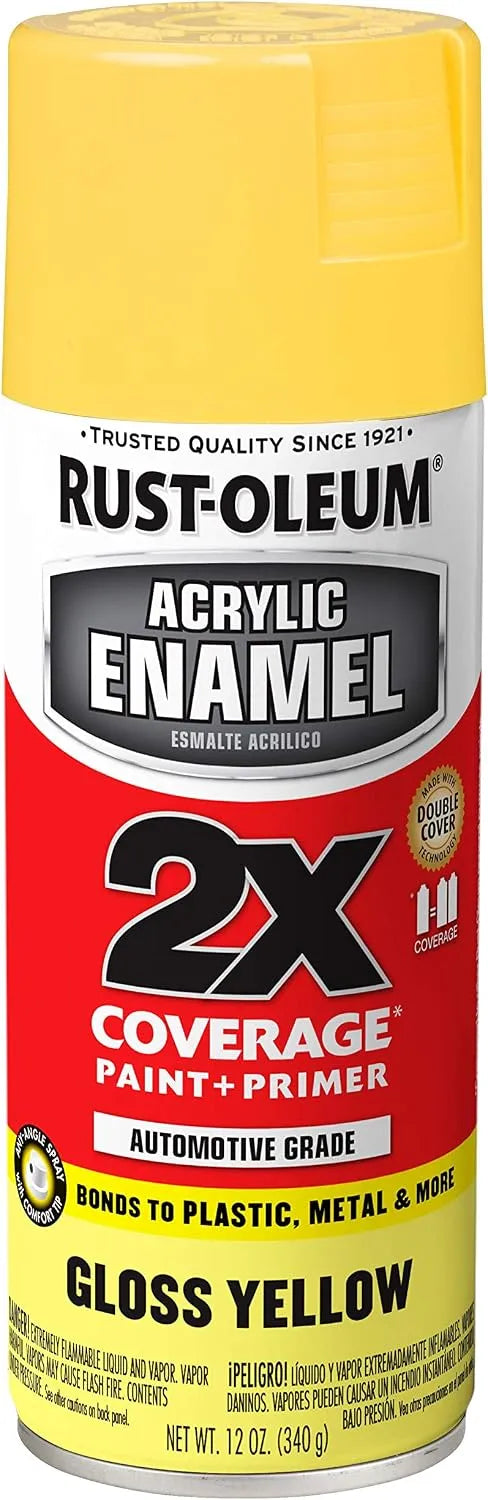 Rust-Oleum 271918 Acrylic Enamel 2X Spray Paint, 12 oz, Gloss Yellow