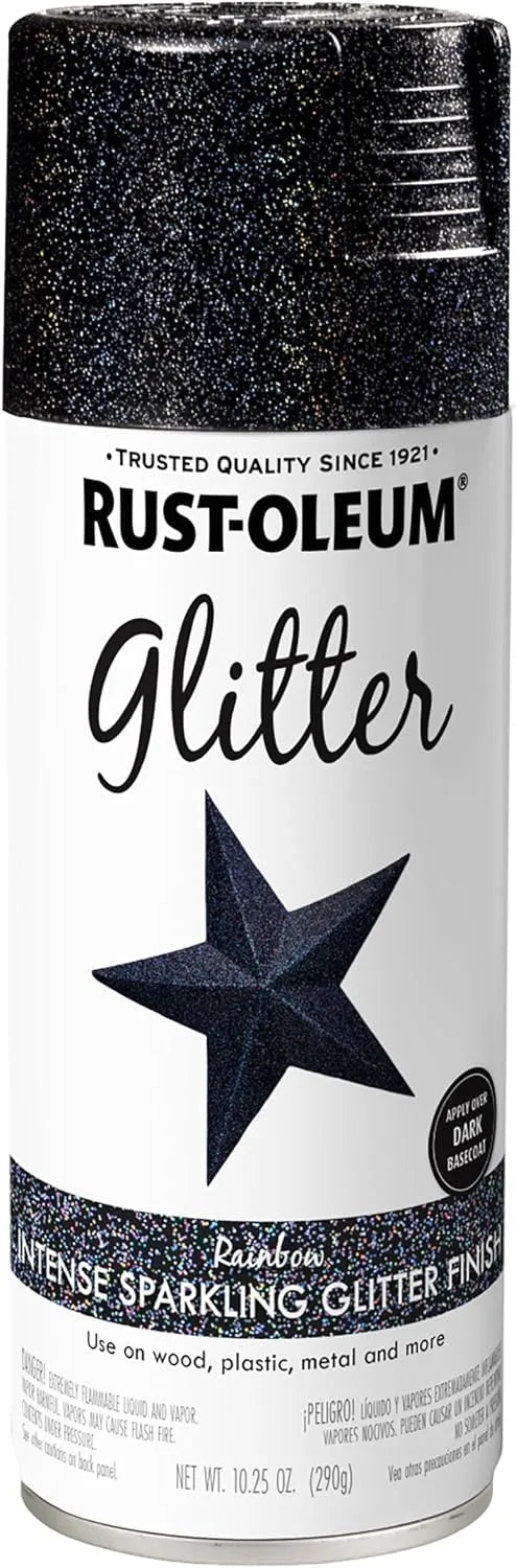 Rust-Oleum 398582 Specialty Glitter Spray Paint, 10.25 Oz, Rainbow