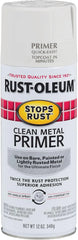 Rust-Oleum 7780830 Stops Rust Clean Metal Primer Spray, 12 oz, Flat White