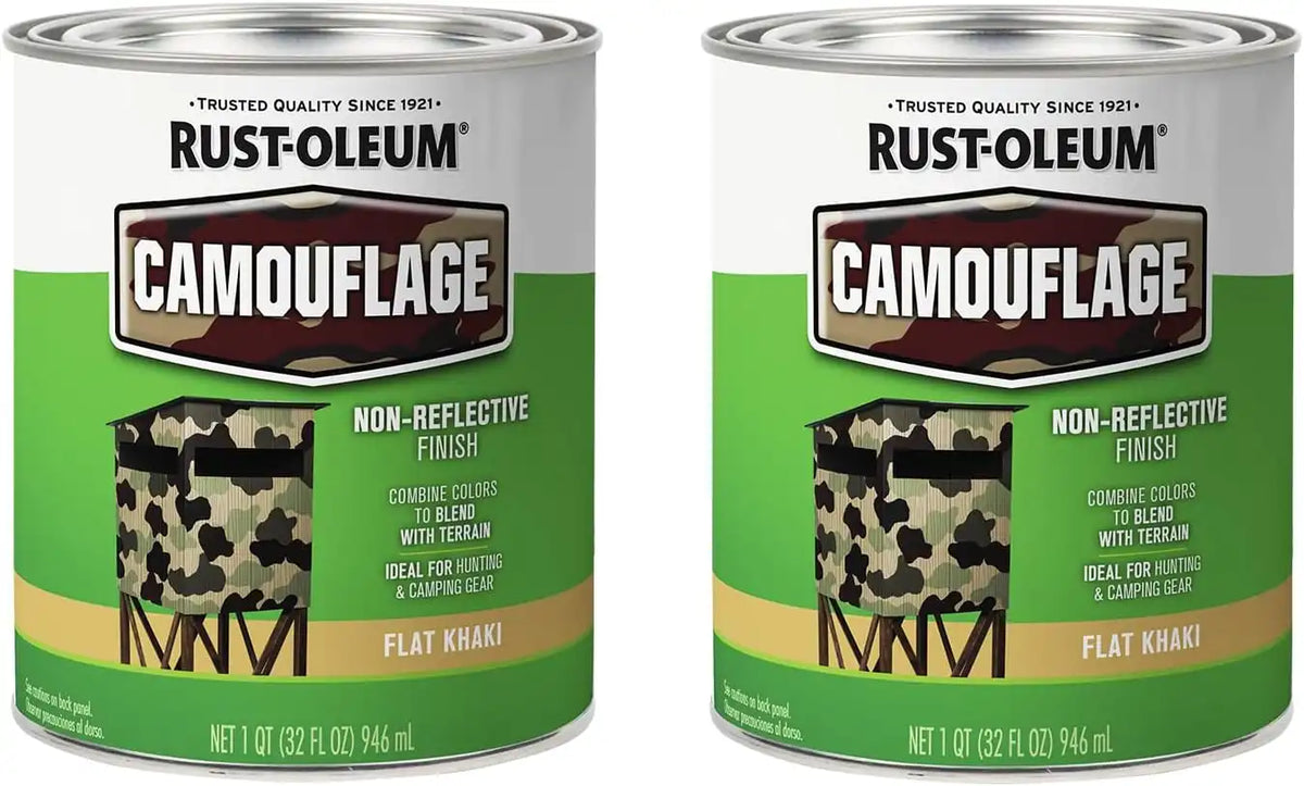 Rust-Oleum 379562-2PK Specialty Camouflage Paint, Quart, Flat Khaki, (Pack of 2)