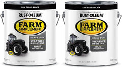 Rust-Oleum 280168-2PK Farm & Implement Enamel Paint, Gallon, Low Gloss Black, 2 Pack