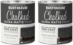 Rust-Oleum Charcoal Chalked All-in-One Ultra Matte Paint | One Coat Coverage | No Primer, Sanding, Or Topcoat Needed | Easy Clean Up | Made in USA | 30 OZ | 2 Pack