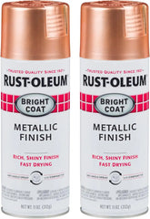 Rust-Oleum 314417 Stops Rust Bright Coat Metallic Spray Paint, 11 oz, Copper, 2 Pack