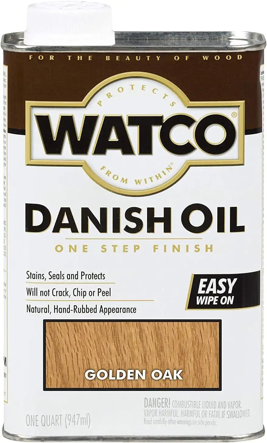 Watco 65141 Danish Oil Wood Finish, Quart, Golden Oak