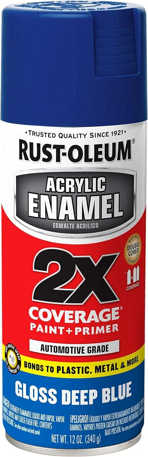 Rust-Oleum 271918 Acrylic Enamel 2X Spray Paint, 12 oz, Gloss Deep Blue