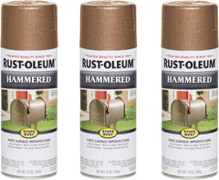 Rust-Oleum 210849-3PK Stops Rust Hammered Spray Paint, 12 oz, Copper, 3 Pack
