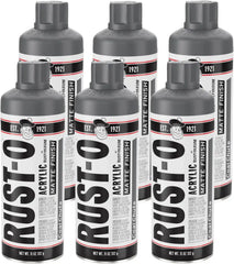 Rust-Oleum Rust-O Acrylic Spray Paint | Street Artist Spray Paint for Murals | Weather Resistant for Concrete, Wood, Brick and Other Surfaces | 11 Ounce | Matte Coal Chute | 6 Pack