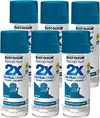 Rust-Oleum 257461-6PK Painter's Touch 2X Ultra Cover Spray Paint, 12 oz, Satin Lagoon, 6 Pack