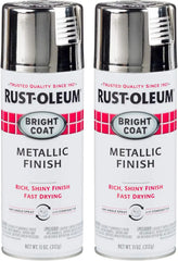 Rust-Oleum 7718830 Stops Rust Bright Coat Metallic Spray Paint, 11 Oz, Chrome, 2 Pack