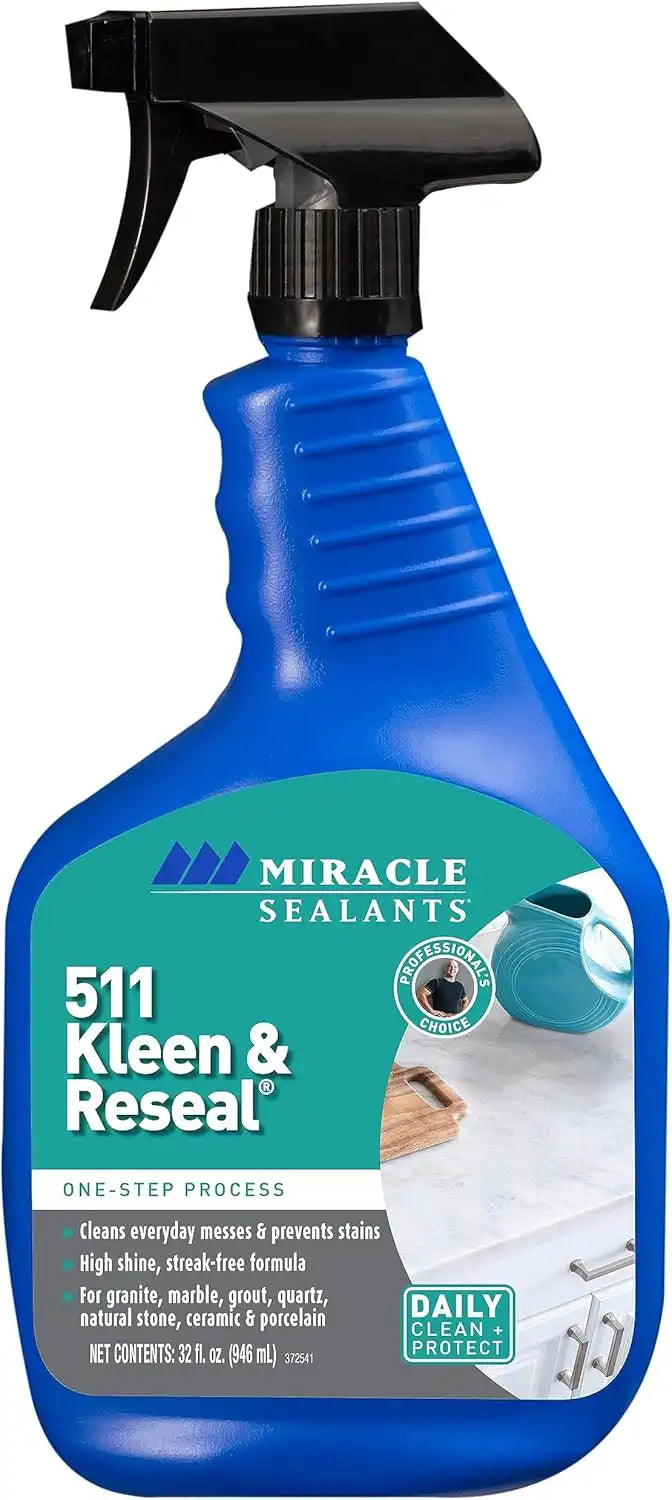 Miracle Sealants 511 Kleen & Reseal Cleaner & Protectant Spray for Granite, Marble, Stone, Countertops, Tile & Grout, 32 oz