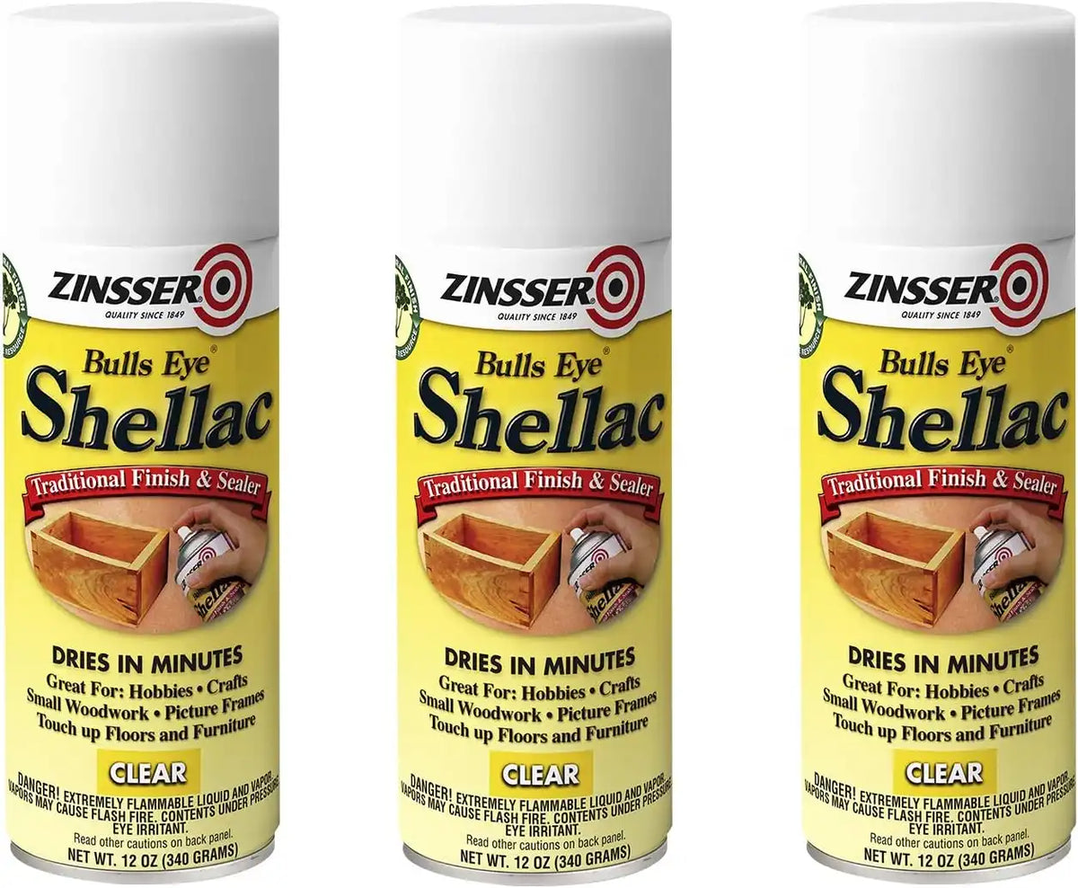 Zinsser 408-3PK Bulls Eye Shellac Spray, 12 oz, Clear, 3 Pack