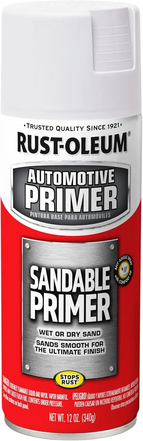 Rust-Oleum 260737 Automotive Sandable Primer Spray, 12 oz, White