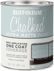 Rust-Oleum Serenity Blue Chalked All-in-One Ultra Matte Paint | One Coat Coverage | No Primer, Sanding, Or Topcoat Needed | Easy Clean Up | Made in USA | 30 OZ