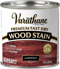 Varathane Premium Fast Dry Wood Stain | 1 Hour Dry Time | 1 Coat Color | Interior Wood Stain | Furniture, Cabinets, Doors, Trim | Half Pint | Cabernet
