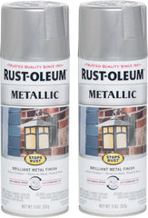 Rust-Oleum 7271830 Stops Rust Metallic Spray Paint, 11 oz, Silver, 2 Pack