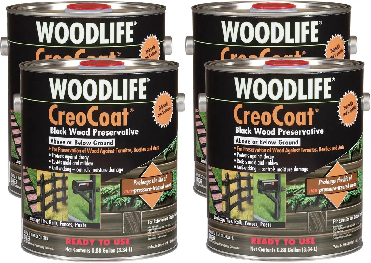 WOODLIFE 14436A-4PK CreoCoat Black Wood Preservative, 0.88 Gallon, Black, 4 Pack