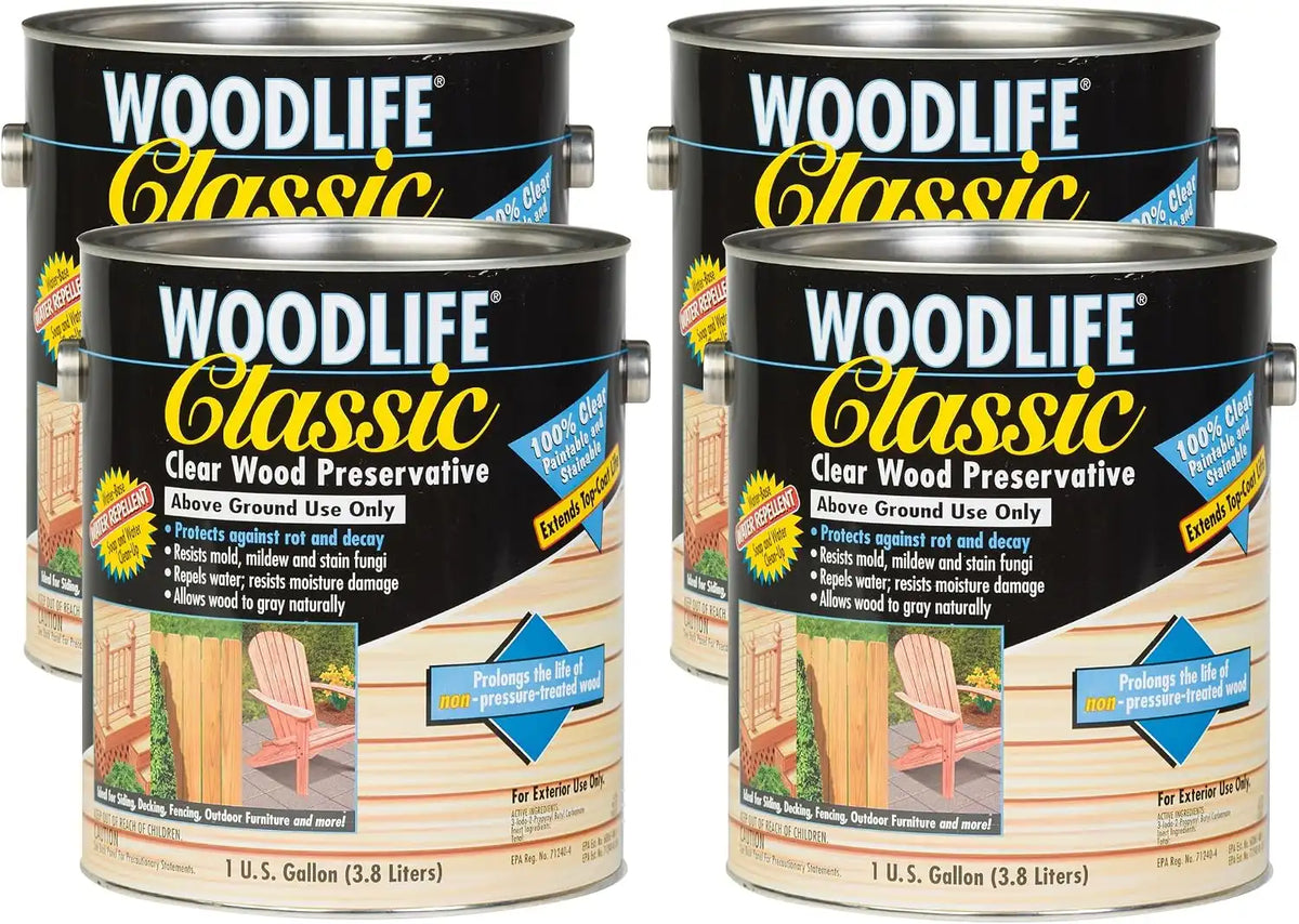 WOODLIFE 903-4PK Classic Above Ground Clear Wood Preservative, Gallon, Clear, 4 Pack